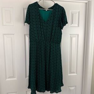 Merona Teal Patterned Midi Dress